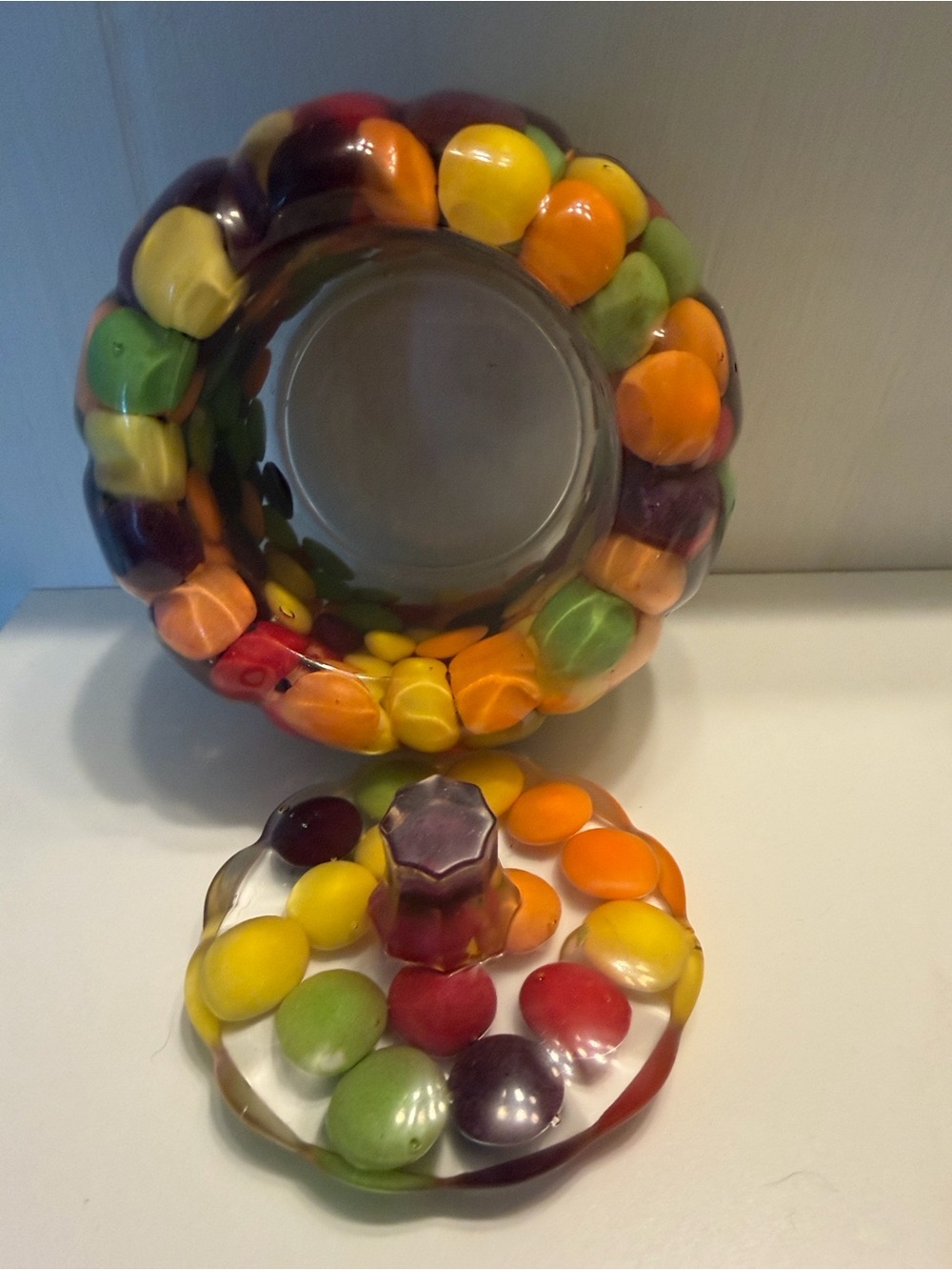 Handmade Resin Skittles or Candy Corn Pumpkin Storage Jar(pick 1) - Picture 3 of 6